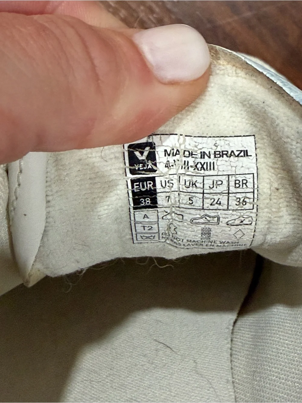 Veja women's sneakers - tan/white color Sz 7